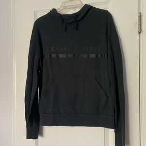 Cowl neck UA sweatshirt with hood. Size S. Well worn. Small stain pictured.